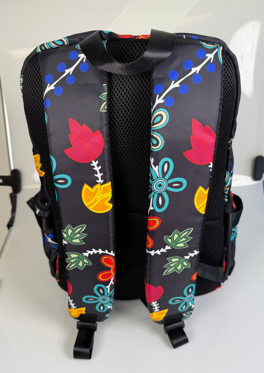 Black Floral Backpack