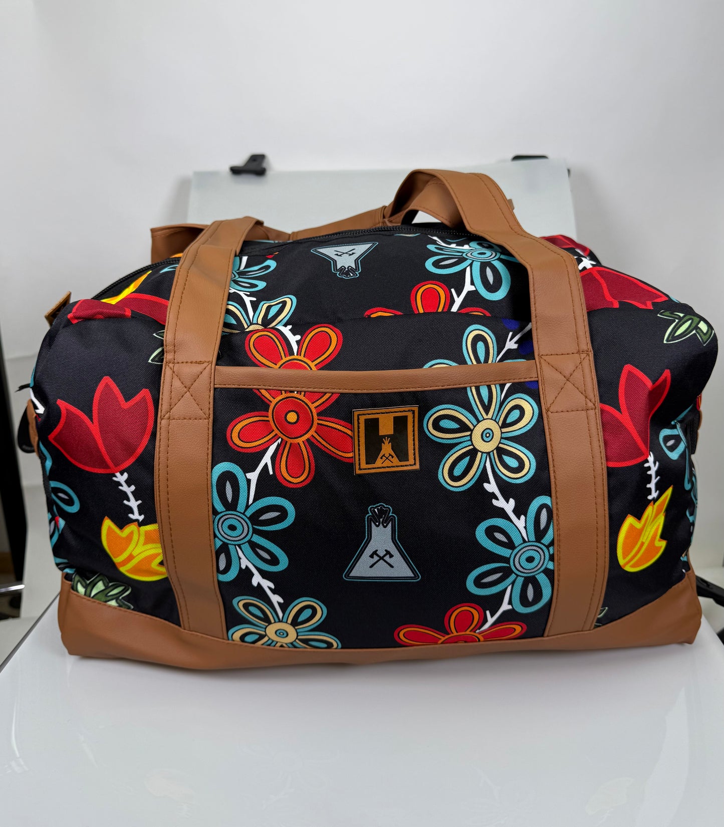 BLACK FLORAL Duffle Bag