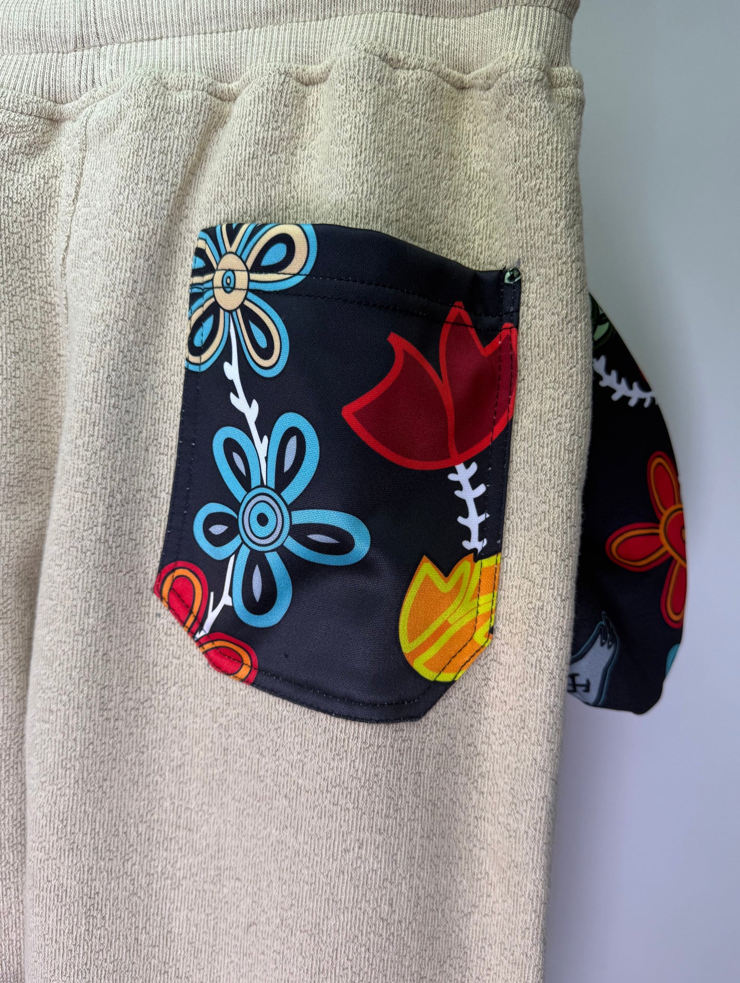 HT Tan Floral Joggers