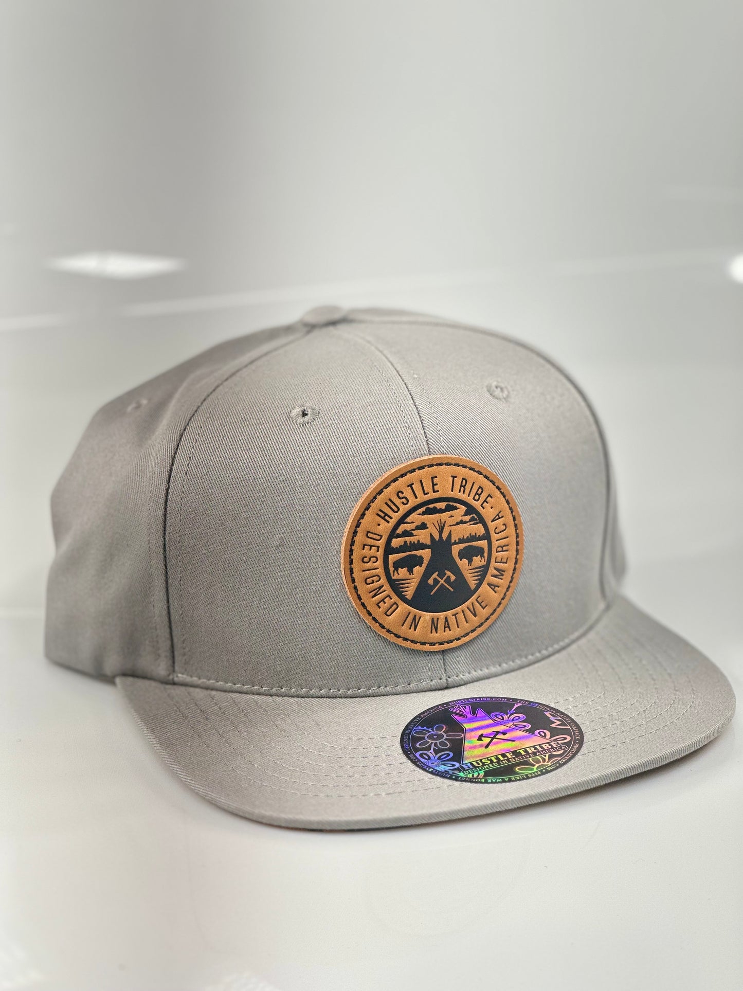 HT Grey Leather Strapback