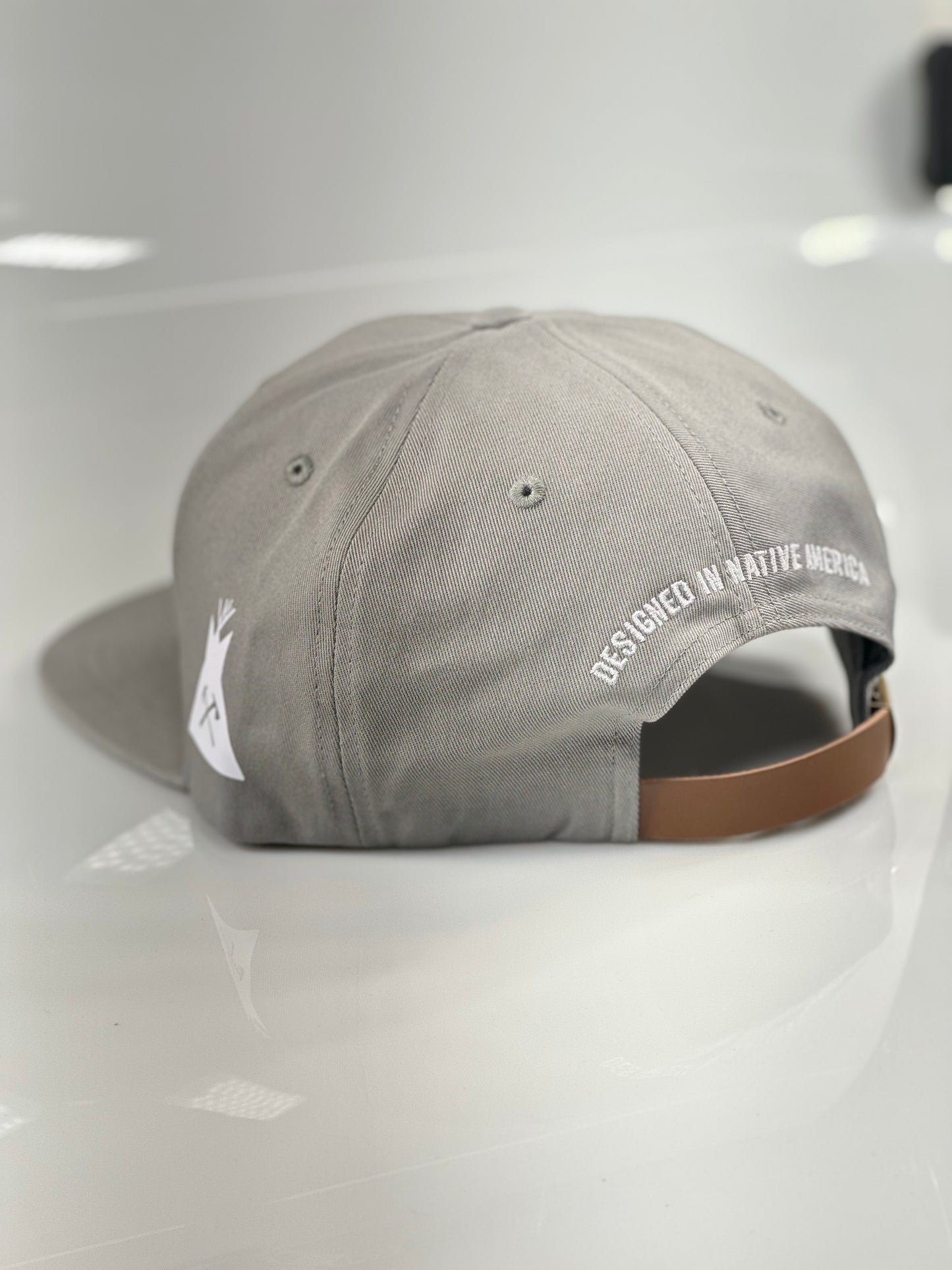 HT Grey Leather Strapback