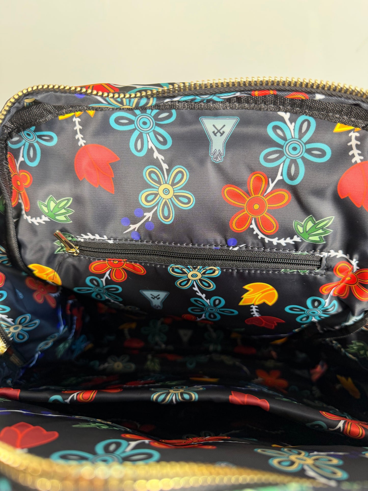 Black Floral Backpack