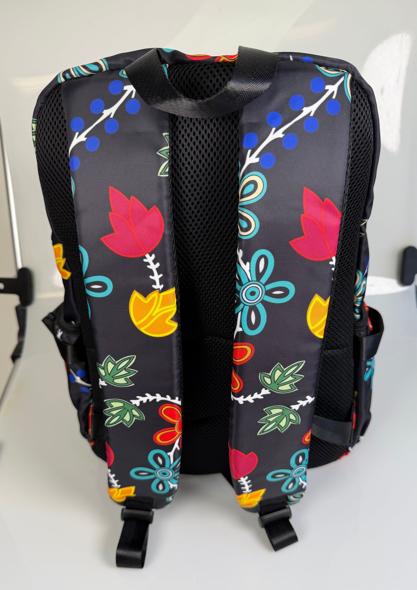 Black Floral Backpack