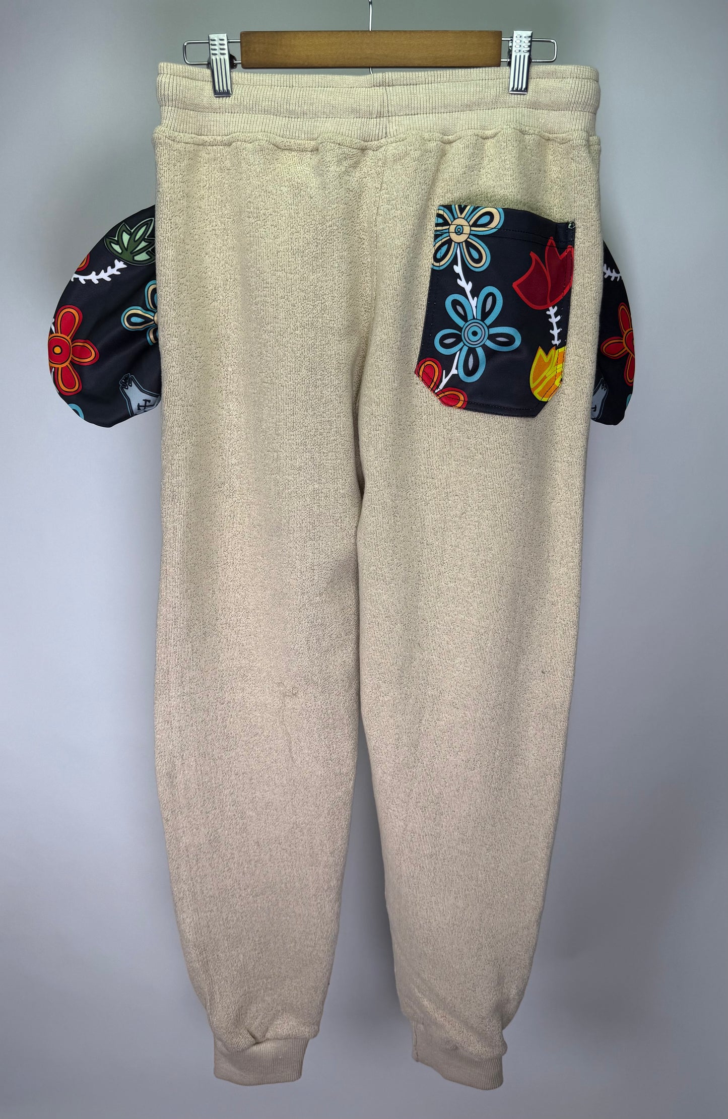 HT Tan Floral Joggers