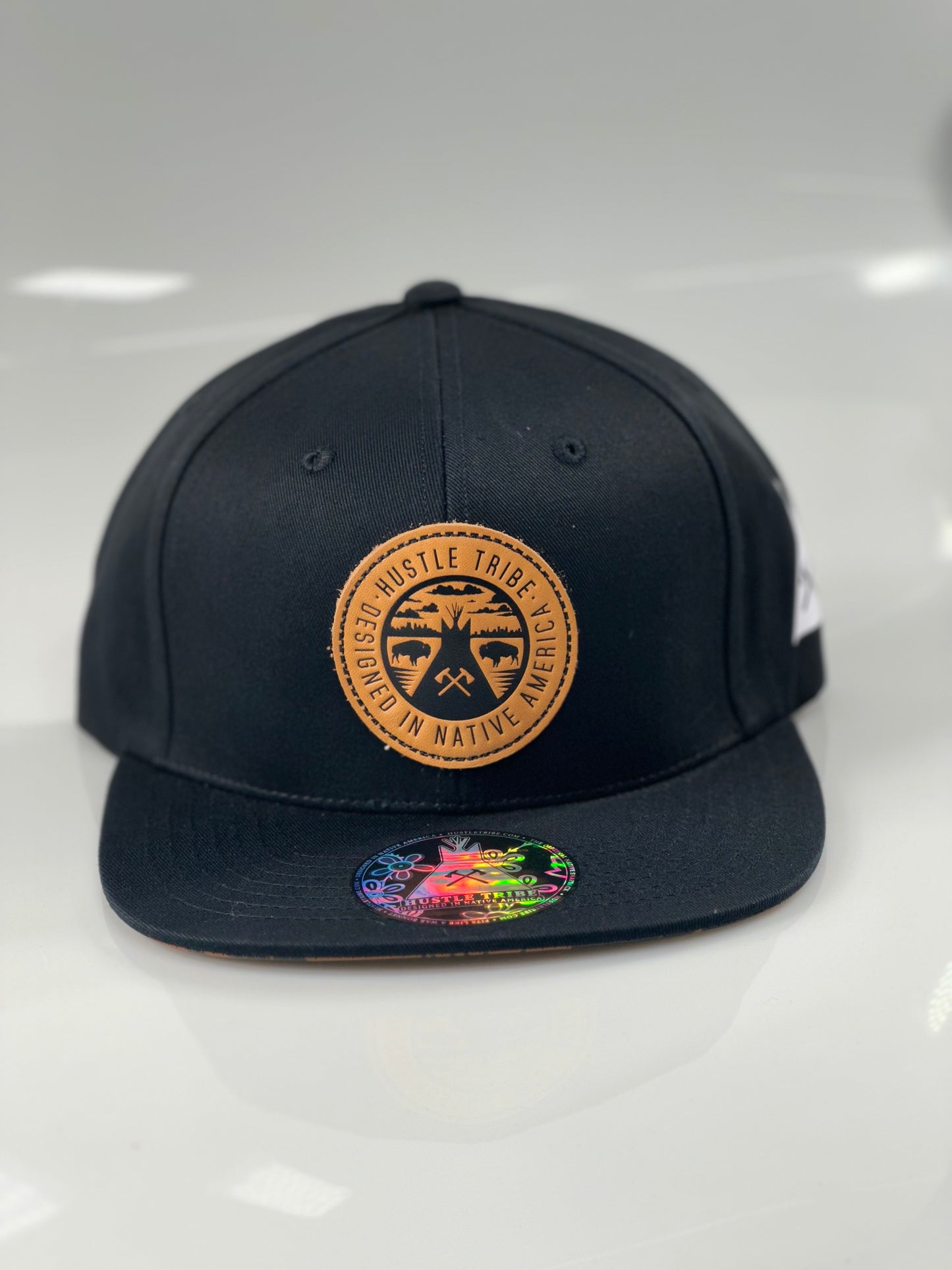 HT Black Leather Strapback