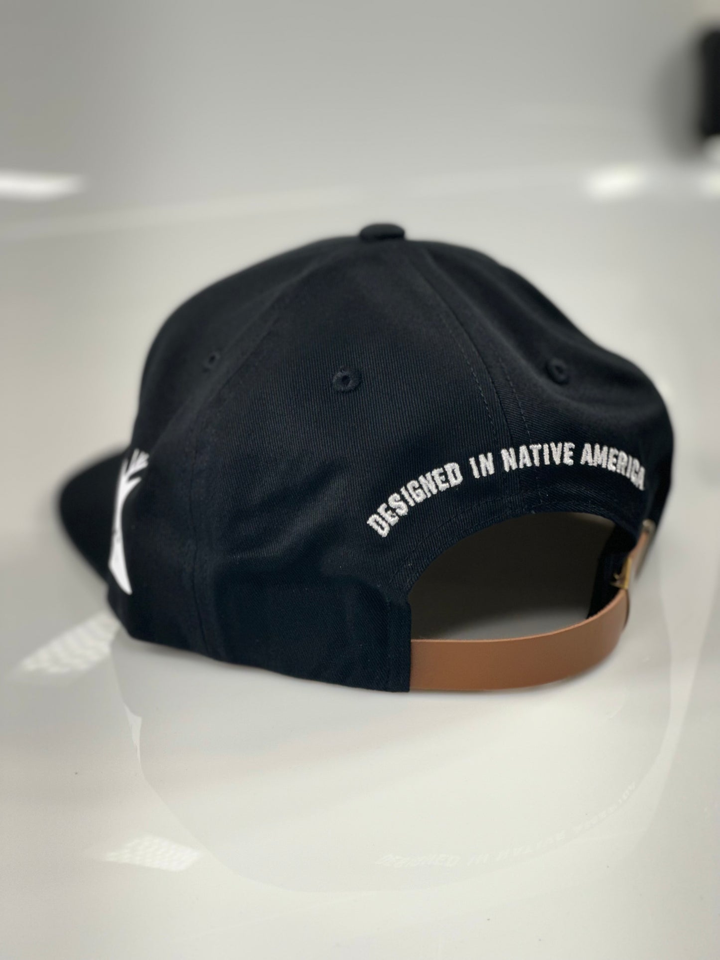 HT Black Leather Strapback